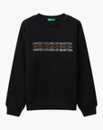 United Colors Of Benetton Girl Junior Sweatshirt With Glittery Logo Print | LEVISONS