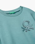 United Colors Of Benetton Girl Junior Sweatshirt With Glittery Logo Print | LEVISONS