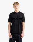 Emporio Armani Regular Fit Cotton Crewneck Asv T-Shirt With Flocked Eagle Logo | LEVISONS