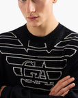 Emporio Armani Wool Blend Knit With Oversized Eagle Logo | LEVISONS