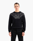 Emporio Armani Wool Blend Knit With Oversized Eagle Logo | LEVISONS