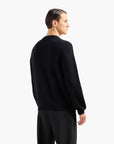 Emporio Armani Wool Blend Knit With Oversized Eagle Logo | LEVISONS