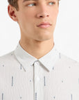 Armani Exchange Slim Fit Jacquard All Over Logo Stretch Cotton Poplin Shirt | LEVISONS