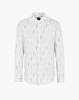 Armani Exchange Slim Fit Jacquard All Over Logo Stretch Cotton Poplin Shirt | LEVISONS
