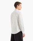 Armani Exchange Slim Fit Jacquard All Over Logo Stretch Cotton Poplin Shirt | LEVISONS