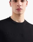 Emporio Armani Regular Fit Cotton Crewneck T-Shirt With Jacquard Logo | LEVISONS