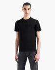 Emporio Armani Regular Fit Cotton Crewneck T-Shirt With Jacquard Logo | LEVISONS