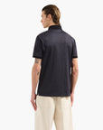 Emporio Armani Regular Fit Cotton Polo Shirt With All-Over Jacquard Branding | LEVISONS