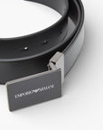 Emporio Armani Leather Belt With Logo Buckle | LEVISONS