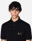 Armani Exchange Regular Fit Cotton Polo Shirt With A 3 Button Closure And Flocking Logo Patch | LEVISONS
