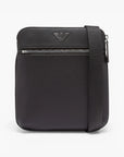 Emporio Armani Flat Leather Shoulder Bag With Metal Eagle Plate | LEVISONS