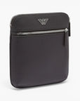 Emporio Armani Flat Leather Shoulder Bag With Metal Eagle Plate | LEVISONS