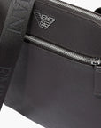 Emporio Armani Flat Leather Shoulder Bag With Metal Eagle Plate | LEVISONS