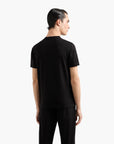 Emporio Armani Mercerised Jersey T-Shirt With All Over Jacquard Logo | LEVISONS