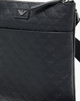 Emporio Armani All-Over Logo Flat Leather Shoulder Bag | LEVISONS