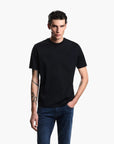 Emporio Armani Regular Fit Cotton T-Shirt With Intarsia Logo | LEVISONS