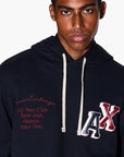 Armani Exchange Rgaulr Fit Cotton Hooded Sweatshirt With Multi Logo Design | LEVISONS