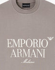 Emporio Armani Regular Fit Cotton Sweatshirt With Embroidered Logo | LEVISONS