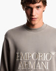 Emporio Armani Regular Fit Cotton Sweatshirt With Embroidered Logo | LEVISONS