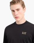 EA7 7 Lines Relaxed Fit Cotton Crewneck T-Shirt | LEVISONS