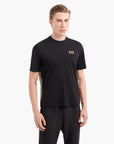EA7 7 Lines Relaxed Fit Cotton Crewneck T-Shirt | LEVISONS