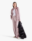 EA7 Relaxed Fit Athletic Velour Wide Leg Trouser With Elasticated Waistband | LEVISONS