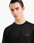 Emporio Armani Crewneck T-Shirt With Micro Logo Lettering | LEVISONS