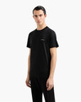 Emporio Armani Crewneck T-Shirt With Micro Logo Lettering | LEVISONS