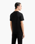 Emporio Armani Crewneck T-Shirt With Micro Logo Lettering | LEVISONS