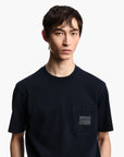 Emporio Armani Regular Fit Cotton T-Shirt With Leather Logo Patch | LEVISONS