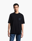 Emporio Armani Heavyweight Cotton T-Shirt With Embroidered Shield Logo | LEVISONS