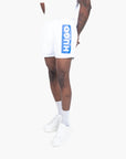 Hugo Blue Partially Lined Quick-Dry Swim Shorts With Vertical Logo | LEVISONS
