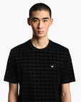 Emporio Armani All-Over Flocked Eagle Logo T-Shirt | LEVISONS