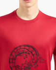 Emporio Armani Sustainable Cotton Blend T-Shirt With Embroidery | LEVISONS