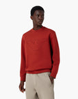 Emporio Armani Relaxed Fit Crewneck Sweatshirt With Ebroidered All-Over Logo Eagle | LEVISONS