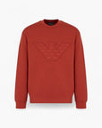 Emporio Armani Relaxed Fit Crewneck Sweatshirt With Ebroidered All-Over Logo Eagle | LEVISONS