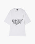 Emporio Armani Heavyweight Cotton T-Shirt With Embroidered Logo | LEVISONS