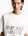 Emporio Armani Heavyweight Cotton T-Shirt With Embroidered Logo | LEVISONS