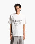 Emporio Armani Heavyweight Cotton T-Shirt With Embroidered Logo | LEVISONS