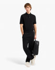 Armani Exchange Regular Fit Cotton Trousers With Tone-On-Tone Logotape | LEVISONS