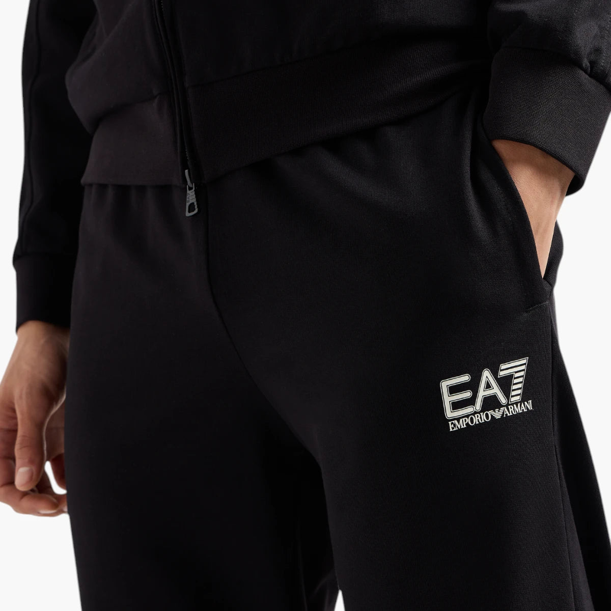 EA7 Visibility Comfort Fit Cotton Tracksuit With A Standing Collar | LEVISONS