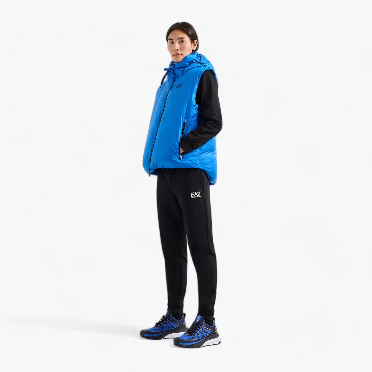 EA7 Visibility Comfort Fit Cotton Tracksuit With A Standing Collar | LEVISONS