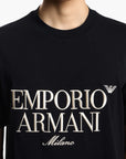 Emporio Armani Heavyweight Cotton T-Shirt With Embroidered Logo | LEVISONS