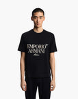 Emporio Armani Heavyweight Cotton T-Shirt With Embroidered Logo | LEVISONS
