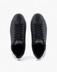 Armani Exchange Embossed All Over Logo Lace Up Leather Sneakers With Contrast Heel Tab | LEVISONS