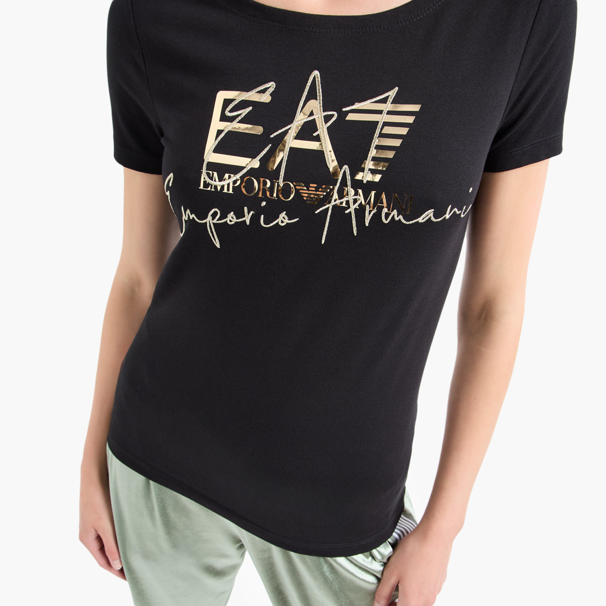 EA7 Slim Fit Cotton Crewneck Logo Series T-Shirt | LEVISONS