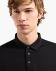 Armani Exchange Regular Fit Mercerised Cotton Polo Shirt With Blurred Logo | LEVISONS
