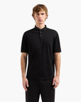 Armani Exchange Regular Fit Mercerised Cotton Polo Shirt With Blurred Logo | LEVISONS