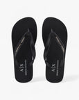 Armani Exchange Rubber Flip Flops With Logo Script | LEVISONS