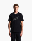 Emporio Armani Slim Fit Heavy Cotton T-Shirt With Embroidered Logo | LEVISONS